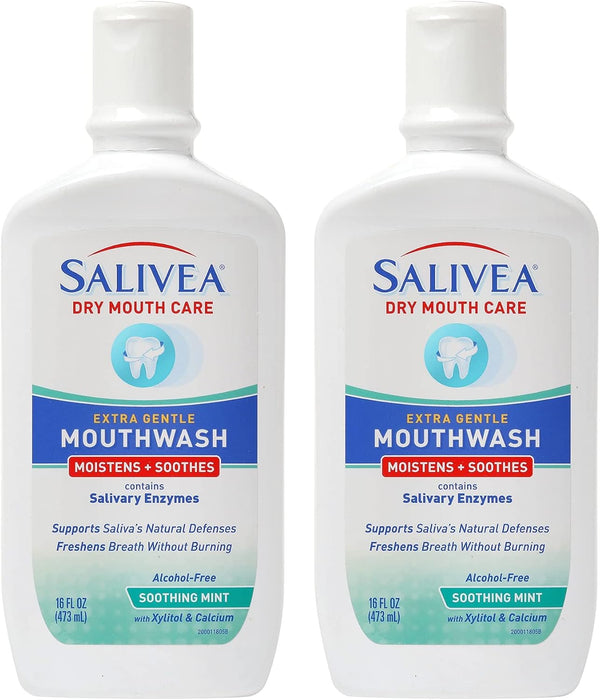 Dry Mouth Mouthwash - Soothing Mint with Natural Salivary Enzymes, Gentle Breath Freshener & Dry Mouth Treatment - Mint