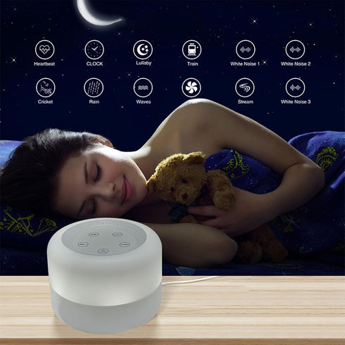 PABVZS White Noise Device Portable Sound Machine for Kids Adults Colorful Light Various Music USB Rechargeable Promote