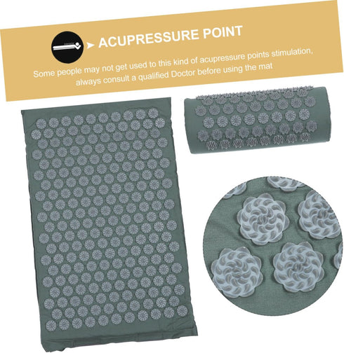WEKAMOS Set Acupressure Massage Mat and Pillow Non-Slip Acupoint Massage Pad with Carrying Bag for Back and Neck Relief
