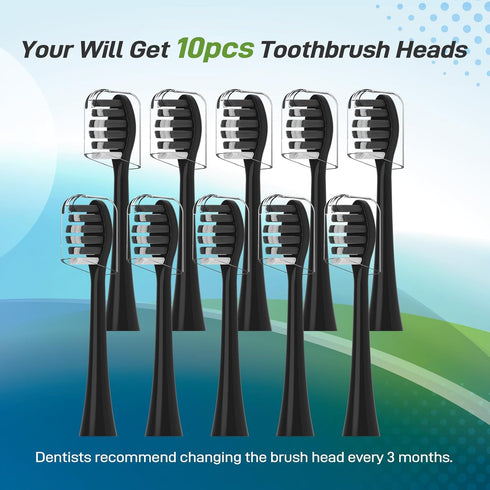 Mcuy 10 Count Toothbrush Heads Replacement Compatible with Gleem Electric Toothbrush - Brush Heads Refills Compatible
