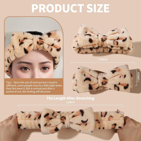 Teenitor Makeup Headbands, Bow Headbands, Spa Headbands for Washing Face, Fluffy Girls Skincare Headbands