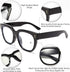 FEISEDY Retro Square Thick Big Frame Blue Light Blocking Reading Glasses, Anti Glare Reader B2523