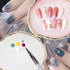 Resin Nail Art Palette, Mixed Color Nail Painting Display Board with Gilded Edge (Pink)