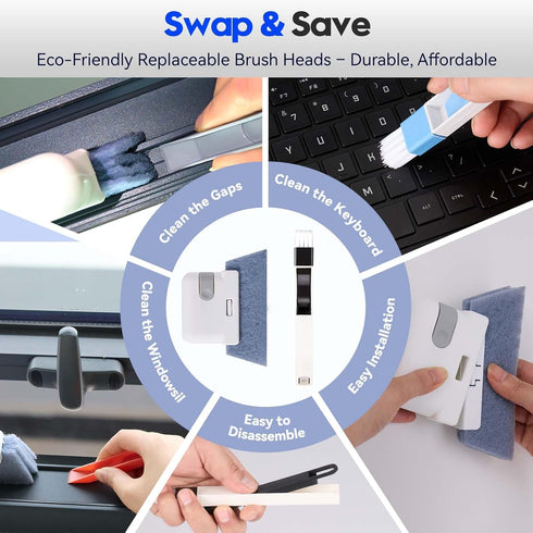 Mudocp Set, 14 Window Track Cleaner Tools PCS Window Groove Cleaning Brush Kit for Sliding Door, Sill, Tile Lines