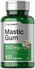 Horbaeach Mastic Gum Capsules, 1500mg, Non-GMO & Gluten Free (100 Count)