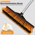 18" Heavy Push Broom for Outdoor Cleaning, 54" Long Handle for Deck, Driveway, and Garage