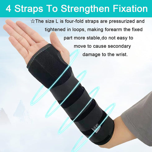 TANDCF Unisex Double Fixation Wrist Brace, Adjustable Night Time Forearm Splint for Carpal Tunnel, 12.2 inch (LH/L)