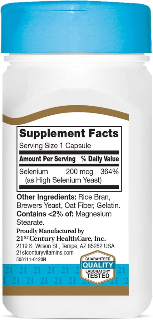 21st Century Selenium 200 Mcg Capsules, 60 Count (Pack of 2)