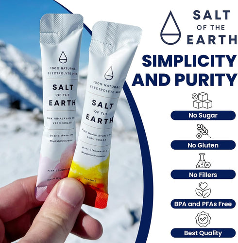 Salt of the Earth Premium Zero-Sugar Electrolyte - Made with Pink Himalayan Salt - 3 Sticks, Pink Lemonade