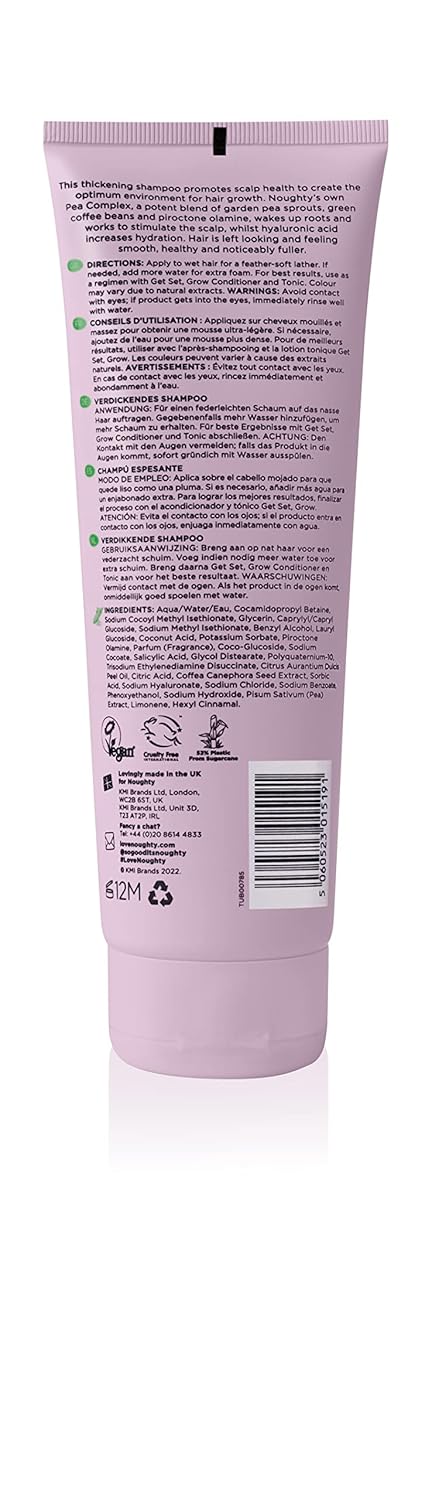 Noughty Get Set, Grow Hair Growth Shampoo, 250 ml, Vegan Thickening Regrowth Repair