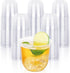 KesaPlan 100 Pcs Clear Classic 12oz Crystal Plastic Stemless Wine Glasses for Weddings, Meetings, Birthdays, Parties