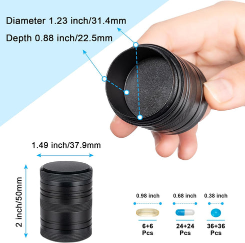 Metal Pill Box 2 Times a Day, Portable Daily 2 Compartment Pill Case, Waterproof Travel Aluminum Pill Holder for Fish