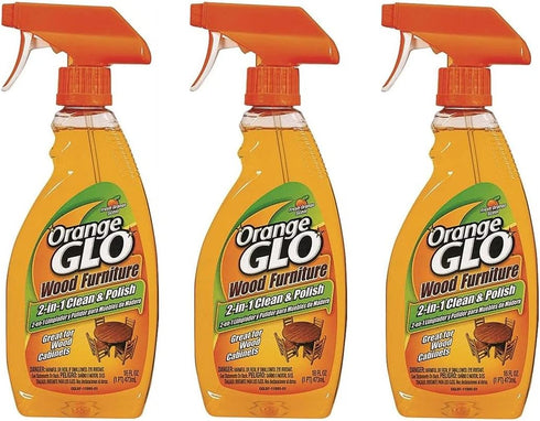 Glo Wood Furniture 2-in-1 Clean and Polish, 48 Fl Oz Total, Pack of 3