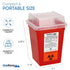Oakridge Products Sharps Container for Home Use, 1 Quart, Biohazard Needle Disposal