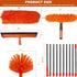20+ Feet High Reach Duster Kit with 3-14 ft Extension Pole High Ceiling Dusting and Window Cleaning Kit with Spliceable Pole - Window Washer & Squeegee, Cobweb Duster, Fan Blade and Feather Dusters by M-jump