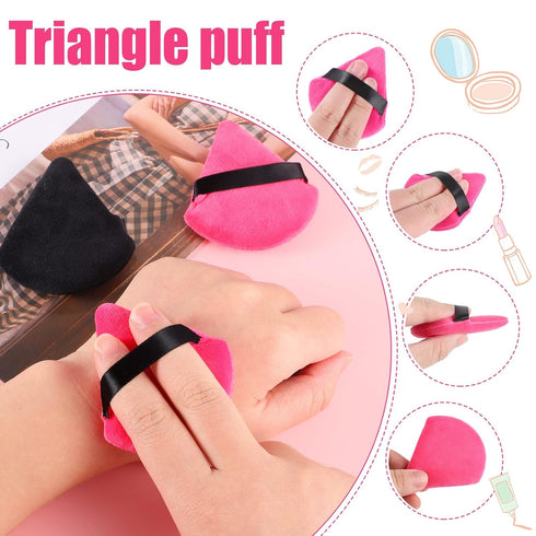 Pimoys 12 Pieces Powder Puff Soft Face Makeup Sponge, Velour Triangle for Loose Powder Cosmetic Foundation