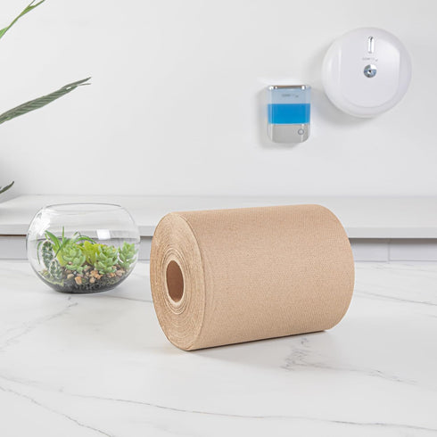 Restaurantware-Clean Tek Professional Hardwound Paper Towel - 600 Feet x 8 Inch, 1 Ply, Kraft Paper Roll