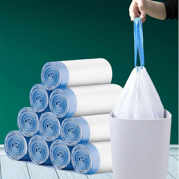 100pcs Small Tear-Free Drawstring Trash Bags, 4 Gallon Unscented for Bathroom Kitchen