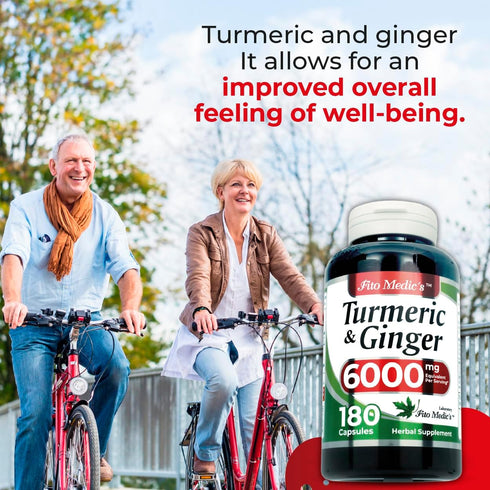 FITO MEDIC'S Lab | Tumeric and ginger | 6000 mg | 180 Caps | turmeric and ginger | ginger supplements | turmeric | turmeric supplements | turmeric | Ultra high Absorption, s.
