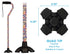 Offset Nova Joy Designer Quad Cane for Seniors - Unisex Adjustable Lightweight Walking Aid with Foam Handle, Wrist