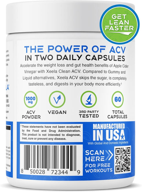 XEELA Apple Cider Vinegar Capsules for Weight Management - The Mother Formula