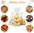 QOIUSO 100pcs Cellophane Treat Bags: 4 x 6 Inch Small Clear Goodie Candy Bags with 4 Colors Twist Ties for Gift Wrapping