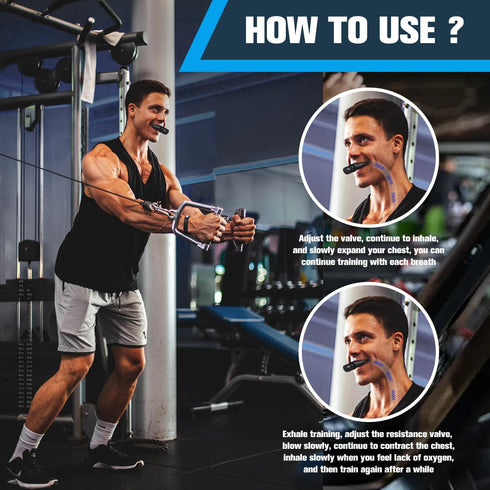 Breathe Trainer, Portable Adjustable Muscle Trainer for Daily Fitness Training, Easy to Clean (Black)