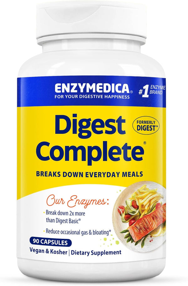 Enzymedica Digest, Everyday Digestive Enzymes, 90 Count, Fast-Acting Gas & Bloating Relief