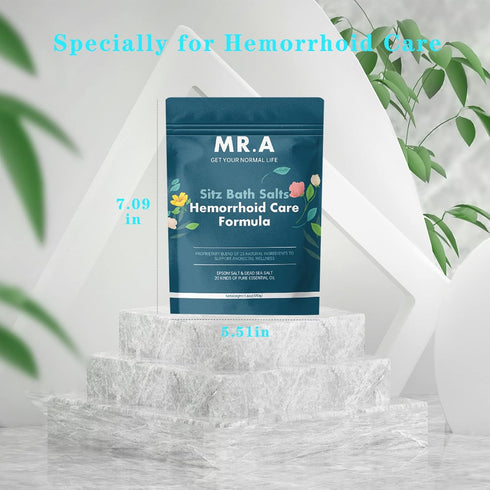 Sitz Bath for Hemorrhoids, Premium Grade 23 Ingredients, Epsom Salt Dead Sea Salt Essential Oils, 11.6 oz Treatment