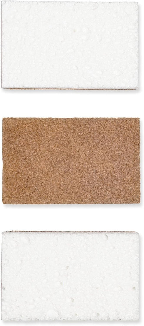 Full Circle In a Nutshell Walnut Scrubber Sponges, Non-Scratch, Set of 2, Pack of 6