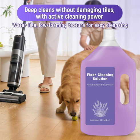 QKLYXEN 82 OZ/2.4 FL L Lavender Scented Floor Cleaning Solution Compatible with Dreame Cleaning Solution, Rich