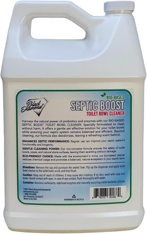 Septic Boost Septic Safe Toilet Bowl Cleaner - Acid-Free Toilet Cleaner with Enzymes for Septic Tank Treatment - Effective Cleaning & Deodorizing Bio-Based Liquid Toilet Bowl Cleaner (128 FL OZ)