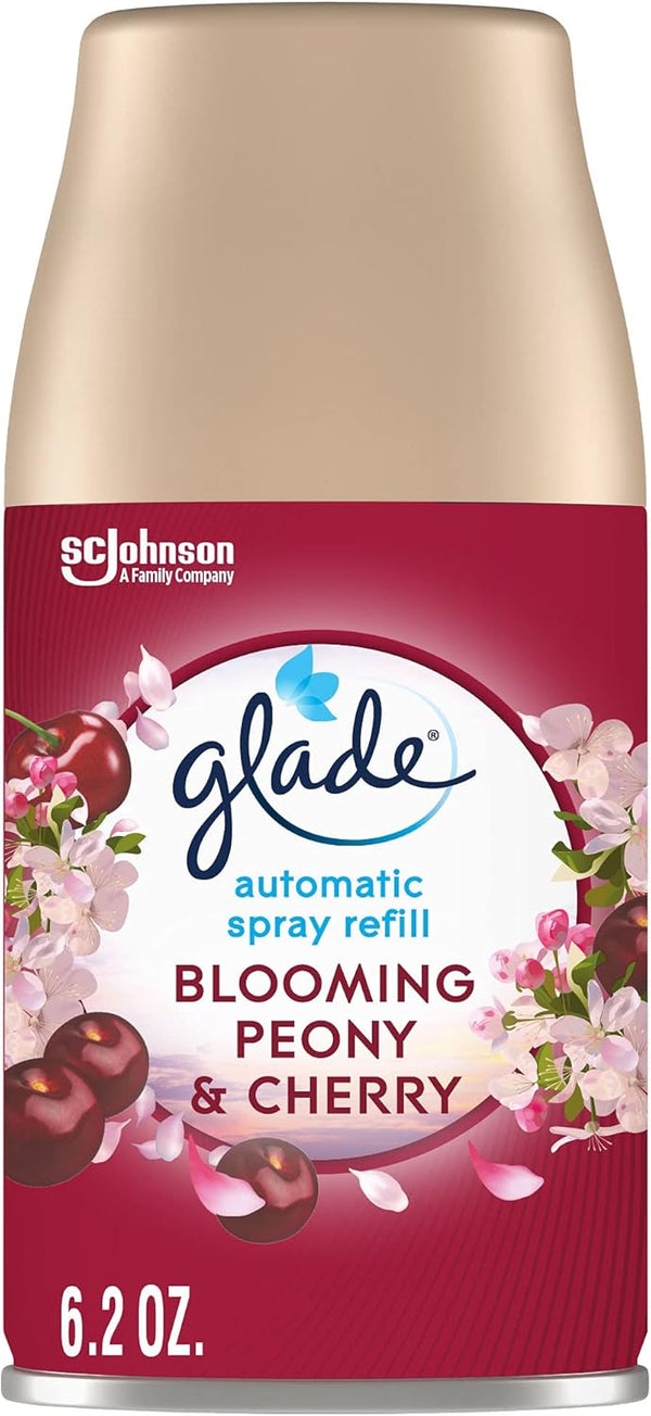 Glade Automatic Spray Refill, Air Freshener for Home, Blooming Peony & Cherry, 6.2 Oz