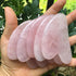 Natural Rose Quartz Gua Sha Massage Tool for Body Skin Facial, Crystal Scraping Board for SPA Therapy