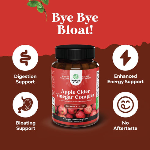 Cleansing Apple Cider Vinegar Capsules - Extra Strength ACV Cleanse and Detox Pills for Gut Health (30 Servings)