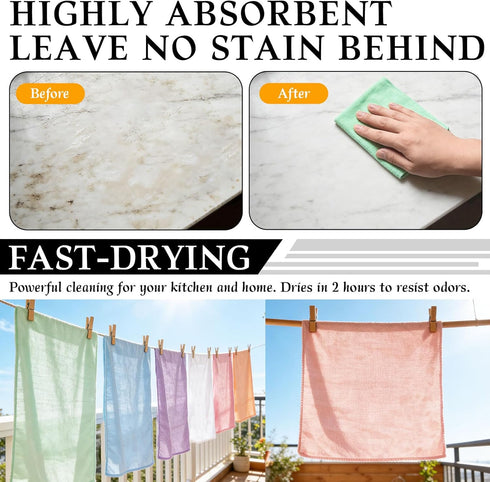 WhizToys 24 Pack Cloths11.8x11.8InThin 6 Microfiber Cleaning Microfiber Towels Bulk, Towels