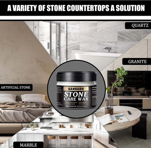 Granite Cleaner and Stone Polish, 3.5oz Care Wax for Granite Countertops and Quartz, Restores Shine and Nourishes