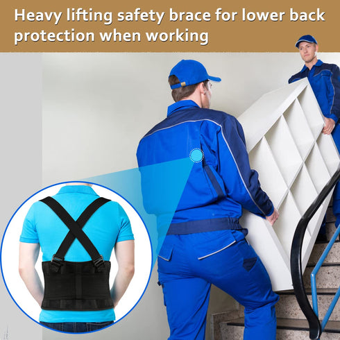 Back Brace for Lower Back Pain Relief - Adjustable Lumbar Support Belt for Heavy Lifting, M/L (30"-37")