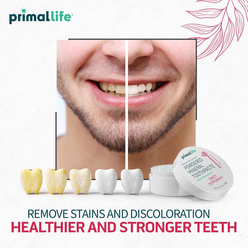 Primal Life Organics Dirty Mouth Toothpowder, Tooth Cleaning Powder, Organic, Vegan, Sweet Peppermint, 1 oz