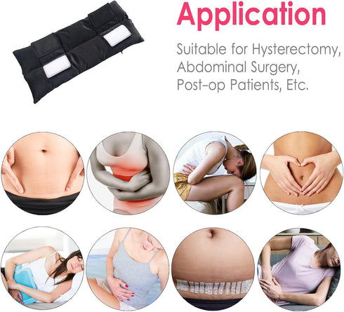 HapiPoppy Packs Tummy Hysterectomy Pillow Abdominal Post Surgery Pillows with Pocket Comfort for Ice Heat Tuck Belly
