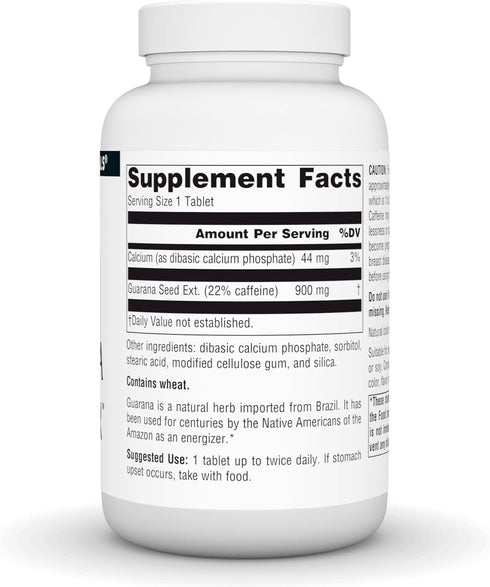Source Naturals Guarana Energizer, Caffeine and Energy* - 900 mg, 100 Tablets