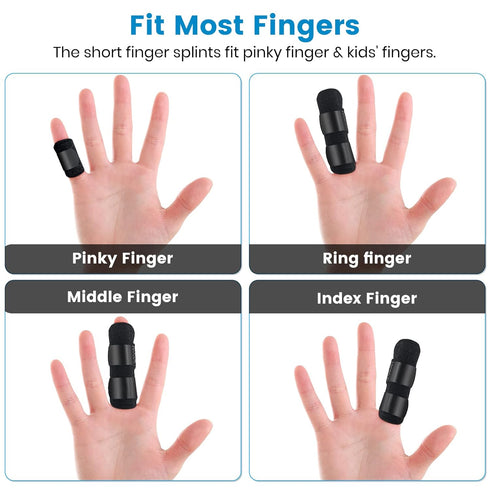 Set of 2 Finger Splints, Trigger Finger Brace with 10 Nylon Sleeves for Sport Injuries, Swelling, Tendon Stiffness,
