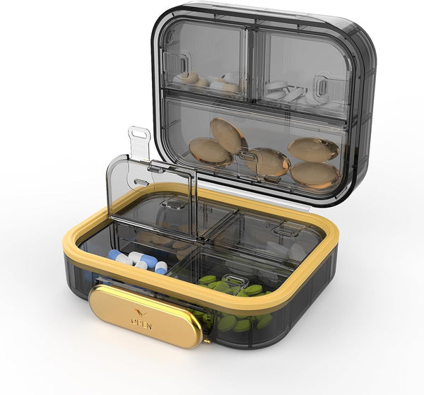 ZKSCool Travel Pill Organizer, Waterproof Weekly Pill Box 7 Day, Portable Container for