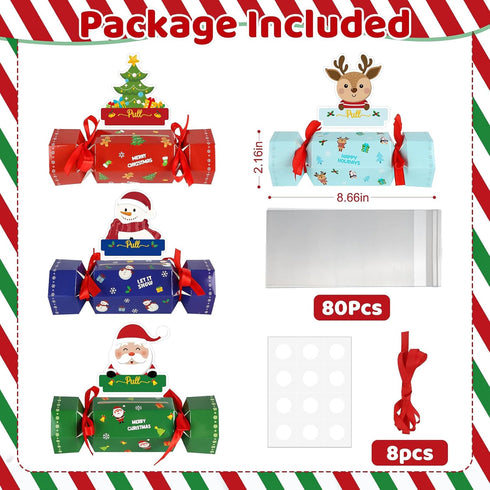 Sereliy 4PCS Set, Candy Christmas Money Holder Box for Cash Gift Pull, Surprise Gifts Box for Money Christmas DIY Funny