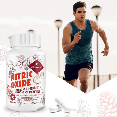 Nitric Oxide Supplement for Men, 90 Capsules (1 Bottle) | Nitric Oxide Precursor & Phytonutrients Complex
