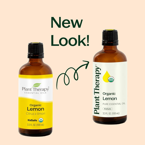 Plant Therapy Organic Lemon Essential Oil 100% Pure, USDA Certified Organic, Natural Aromatherapy, 30 mL