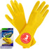 SteadMax 3/6 Pairs Reusable Natural Rubber Cleaning Gloves, Latex Non-Slip for Kitchen