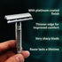 Safety Razor for Men and Women, Reusable Metal Razors with 10 Platinum Blades for Sustainable Shaving