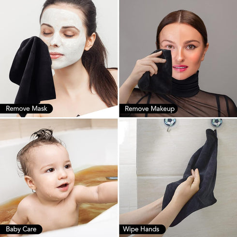SINLAND Microfiber Face Cloths Reusable Makeup Remover Washcloths, Super Soft and Absorbent Fingertip Towels for