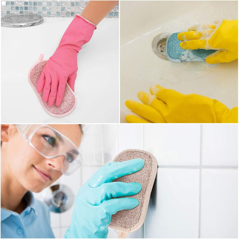 10 Pieces Reusable Kitchen Sponges, Non-Scratch Microfiber Scrubber Pads for Cleaning Dishes & Pots
